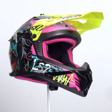 LS2 Шлем MX708 Fast II Gorilla фиолетово желтый - миниатюра 9