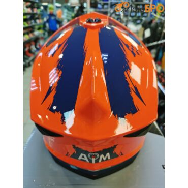Шлем детский мотард AiM JK802Y Orange Blue - миниатюра 9