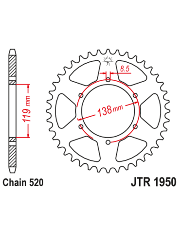 Звезда ведомая JTR1950 48