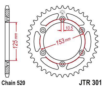 Звезда ведомая JTR301 39 - фото 4