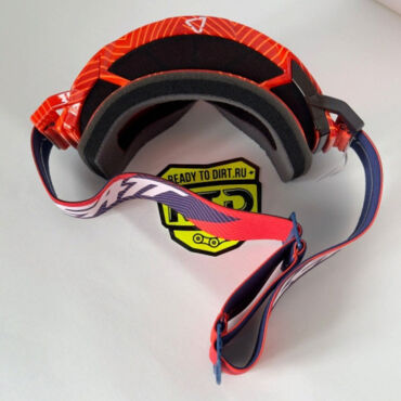 Кроссовая маска Leatt Velocity 5.5 Iriz Neon Orange (линза зеркальная Blue UC 26%) - миниатюра 6