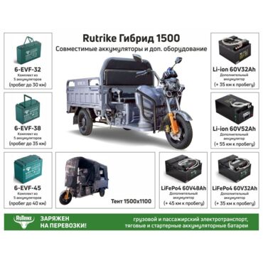 Грузовой электротрицикл Rutrike Гибрид 1500 60V1000W - миниатюра 14