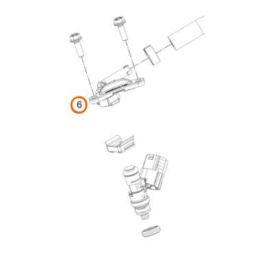 Коннектор топливной форсунки правый KTM 250 300EXC 19 21 / Husqvarna TE250 300 19 21 - миниатюра 1