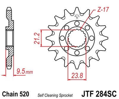 Звезда ведущая JTF284.13 SC (с самоочисткой) - фото 1