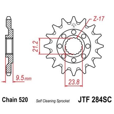 Звезда ведущая JTF284.13 SC (с самоочисткой) - миниатюра 1