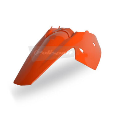 Крыло заднее + щиток бокового номера Polisport под мотоцикл KTM SX 2004 06, SXF 05 06, EXC 04 07 2 4T оранжевое - миниатюра 1