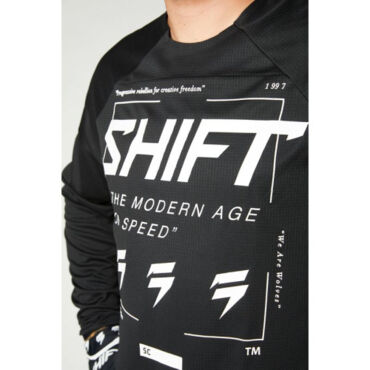 Мотоджерси подростковая Shift White Label Bliss Youth Jersey, black white (YM, Детская Кросс эндуро) - миниатюра 1