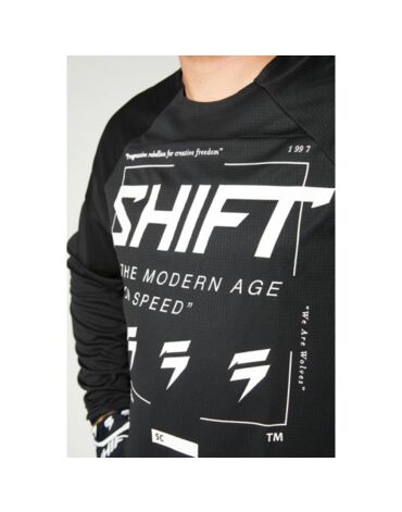 Мотоджерси подростковая Shift White Label Bliss Youth Jersey, black white (YM, Детская Кросс эндуро)
