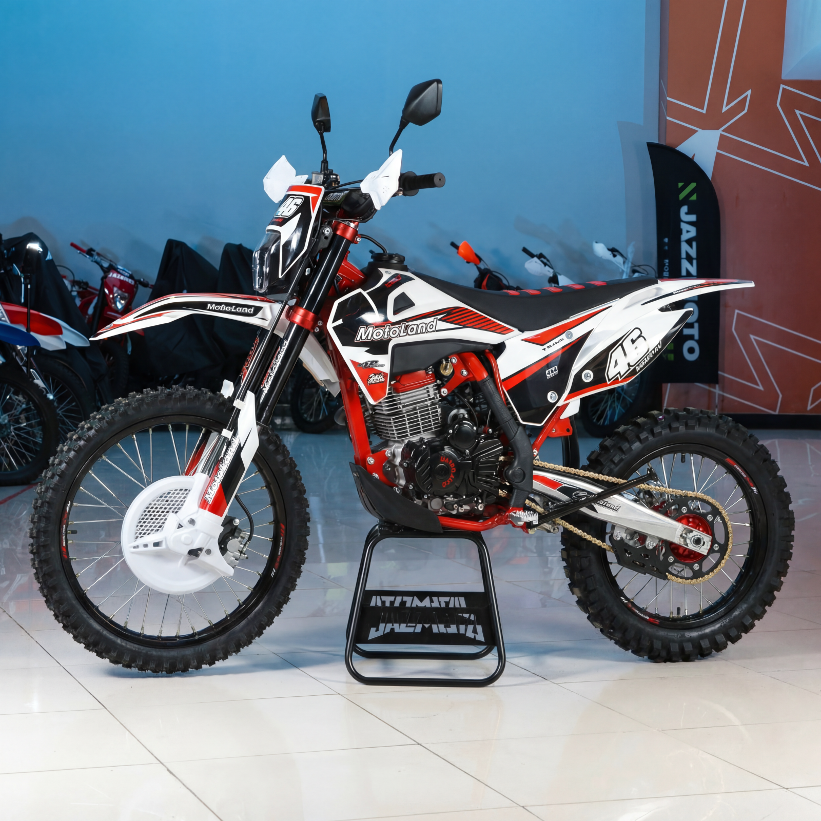 Мотоцикл кроссовый Motoland XT300 HS (175FMM 4V) красный - фото 1
