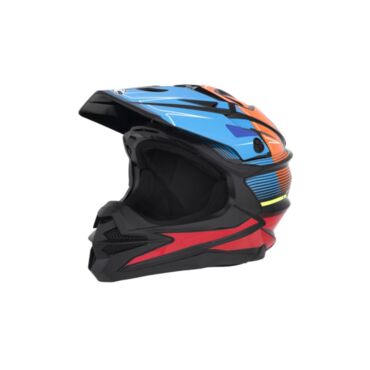 Desment Шлем кроссовый Raptor Black Blue Orange graphic - миниатюра 9