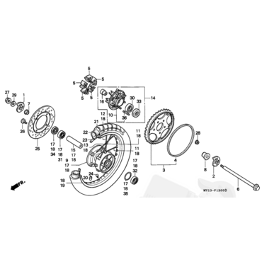 HONDA сальник колеса задний левый 28*47.2*7 XRV750 XR650 XL1000 NX650 ( 91252MC4013 / 91252 MC4 003 / 91252 MC4 005 ) - миниатюра 3