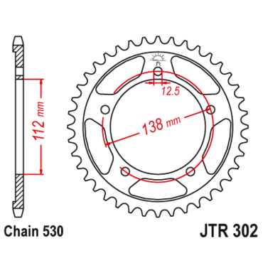 Звезда ведомая JTR302.45 - миниатюра 1