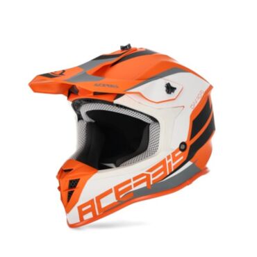 Шлем кроссовый Acerbis LINEAR orange white - миниатюра 4