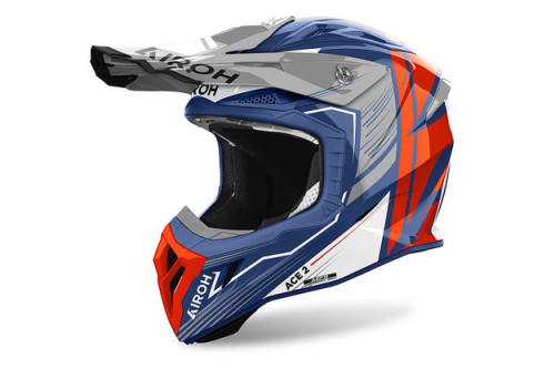 Шлем кроссовый Airoh Aviator Ace 2 Engine, cerulean gloss (M, Взрослая  Кросс эндуро) - фото 1