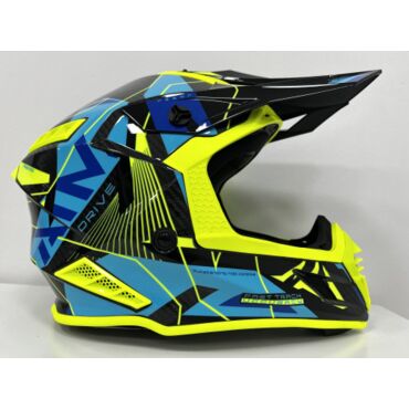 Шлем кроссовый AIM RH855 Carbon Razor Yellow Blue - миниатюра 3
