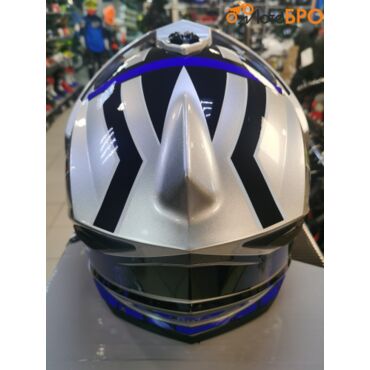 Шлем кроссовый AiM JK802S Blue Grey Black - миниатюра 9