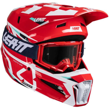 Шлем кроссовый Leatt Moto 3.5 V25 red с очками - миниатюра 4
