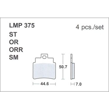 Колодки дискового тормоза AP Racing LMP375 OR (FDB2141 / FA355) - миниатюра 1