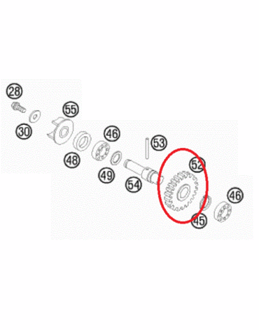 Шестерня привода помпы KTM85(12 17)/HQ85(14 17), original