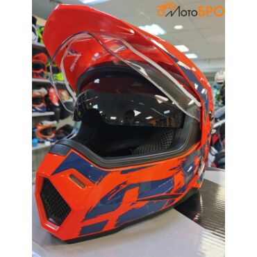 Шлем детский мотард AiM JK802Y Orange Blue - миниатюра 10