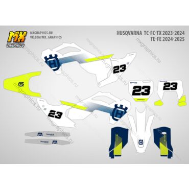 Наклейки на кроссовые и эндуро мотоциклы Husqvarna TC FC TX 2023-2024 TE FE 2024-2025. Серия Replica EOEM-24 - миниатюра 1