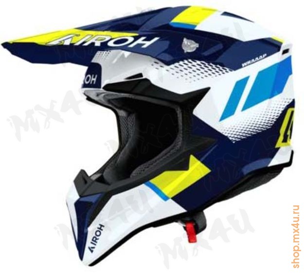 Внедорожный шлем Wraaap Vision Yellow Blue Gloss - фото 1