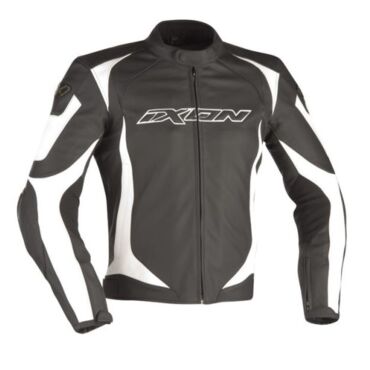 Куртка кожаная мужская Ixon Revenge VX черно белая 2XL - миниатюра 1