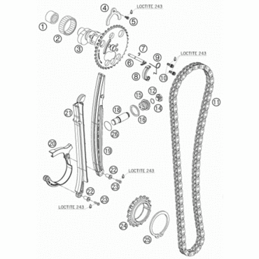 KTM Цепь ГРМ на 690 R / SM / Duke 07 18 ( 76036013000 / 75036013000 ) - миниатюра 2