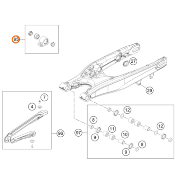 Подшипник амортизатора нижний KTM OEM 79604090044 KTM TPI - миниатюра 1