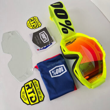 Очки для мотокросса 100% Accuri Fluo Yellow с красной зеркальной линзой - миниатюра 5