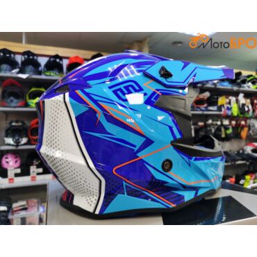 Мотошлем FS - 607 SDH glossy blue light blue - миниатюра 6