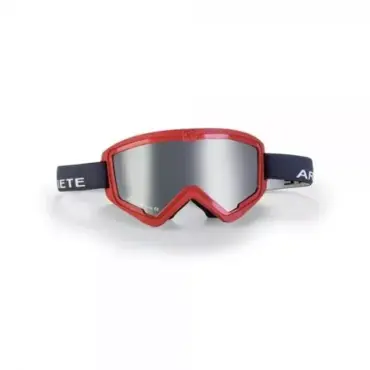 Кроссовые очки (маска) MUDMAX RACER - RED - SILVER LENS - GREY STRAP - миниатюра 1