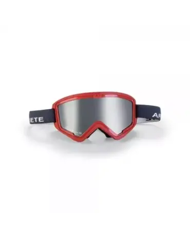 Кроссовые очки (маска) MUDMAX RACER - RED - SILVER LENS - GREY STRAP