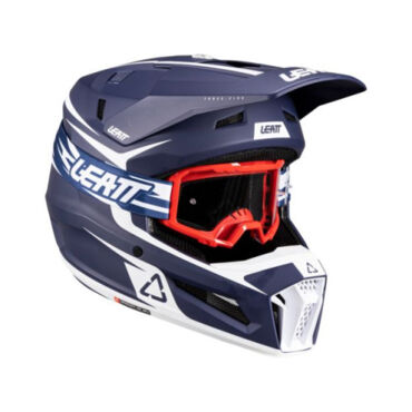Leatt Шлем кроссовый 3.5 V26 Blue + очки Vizion 3.5 - миниатюра 7