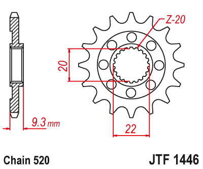 Звезда ведущая 13 зубов Kawasaki KX250F 06- - фото 1