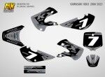 Наклейки на мотоцикл кроссовый Kawasaki KX65 2006 2023. Серия Gray