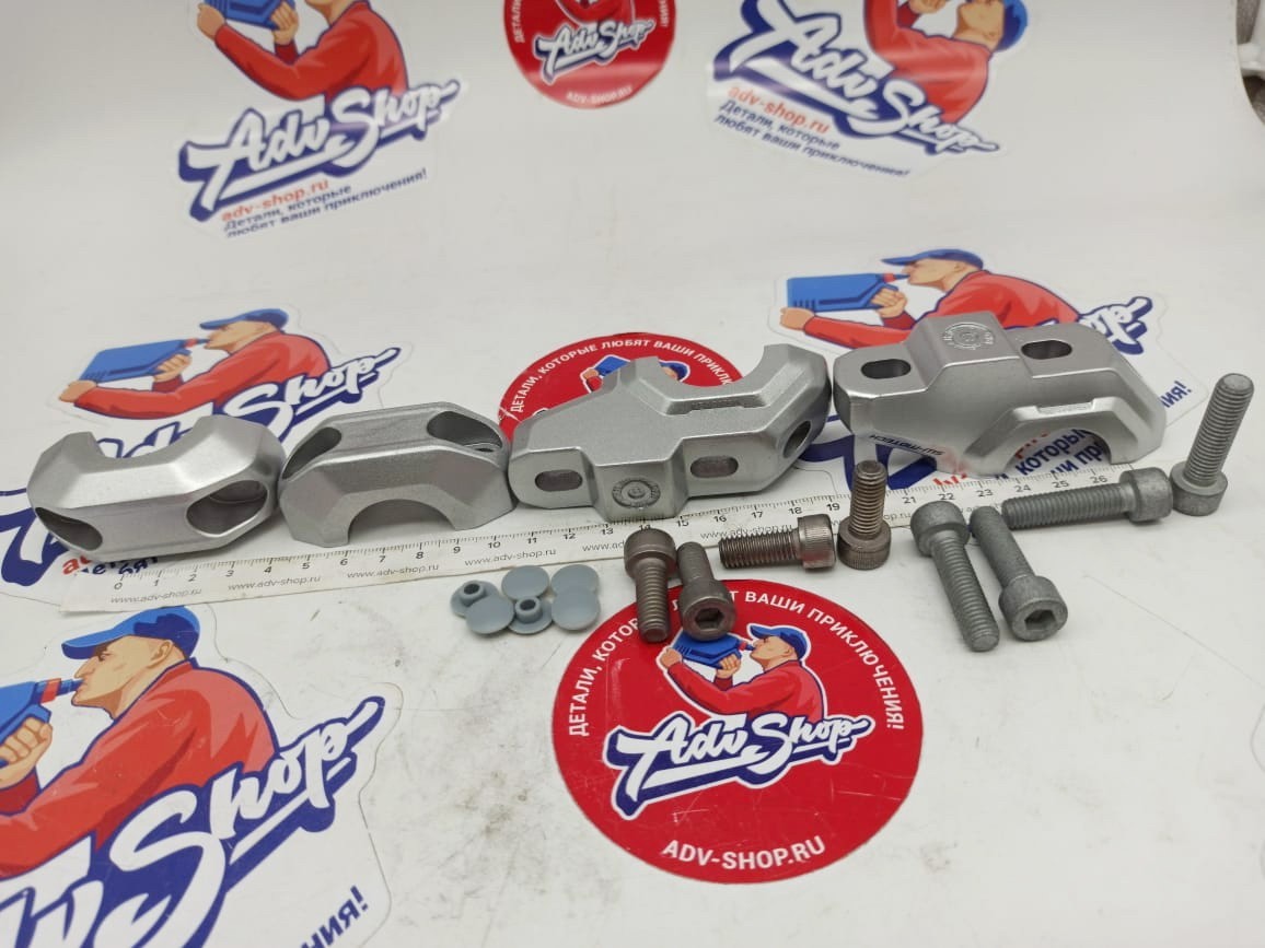 SW MOTECH HANDLEB.ADAPTER 28MM DIAM.,SILV.,TYPE SS проставки 30 mm со смещением под руль 28 - фото 3