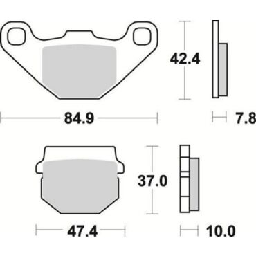 Комплект тормозных колодок Braking под мотоциклы TGB, Suzuki, Quadro, Polaris, Piaggio, PGO, Peugeot, Malaguti, Gilera, Factory - миниатюра 1