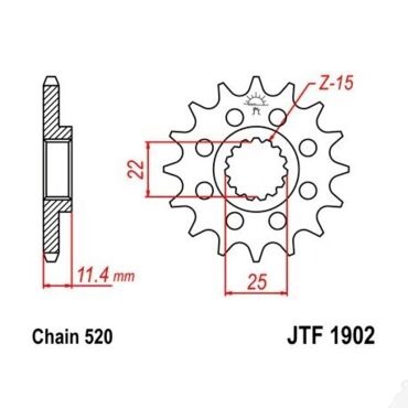JTF 1902 16 звезда ведущая 16 зубов  ( KTM 690 , LC4 , (+1)) - миниатюра 3