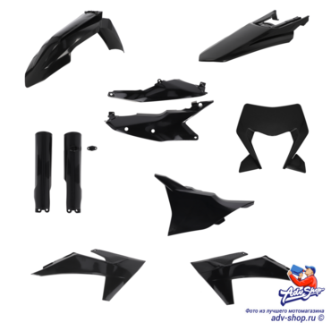 ACERBIS FULL PLASTIC KIT KTM BLACK полный комплект пластика (черный) 150 500 EXC EXCF 24 25 // 0026809.090 - миниатюра 1