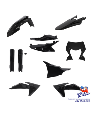 ACERBIS FULL PLASTIC KIT KTM BLACK полный комплект пластика (черный) 150 500 EXC EXCF 24 25 // 0026809.090