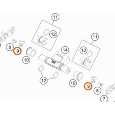 KTM стопор шторки 250 300 TPI 21 23 / 125 150 SX 16 23 ( 50437079100 / 50437079100 ) - миниатюра 2