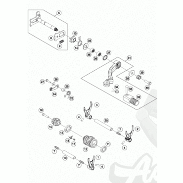 KTM Болт / заклепка наконечника лапки EXC ( 54634031050 ) - миниатюра 2
