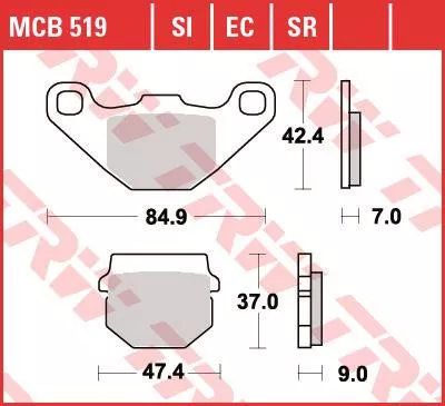 Колодки тормозные дисковые MCB519 - фото 1