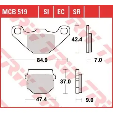 Колодки тормозные дисковые MCB519 - миниатюра 1