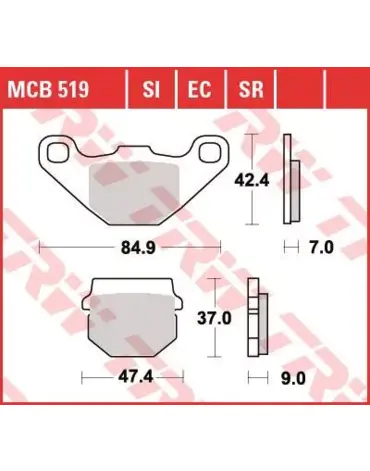 Колодки тормозные дисковые MCB519