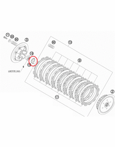 Стопорная шайба крышки корзины сцепления KTM450SXF(07 11)EXC(08 11), original