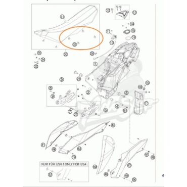 KTM резинка опорная сидение 690 R Duke SM 07 20 ( 75007046010 ) - миниатюра 3