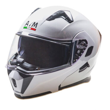 Снегоходный шлем с подогревом AiM JK906 white glossy - миниатюра 2