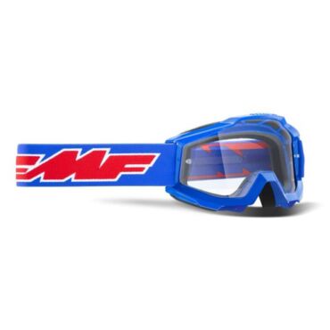 Детская маска кросс FMF Powerbomb Rocket синяя с прозрачной линзой - миниатюра 1